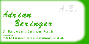 adrian beringer business card