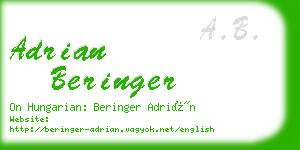 adrian beringer business card